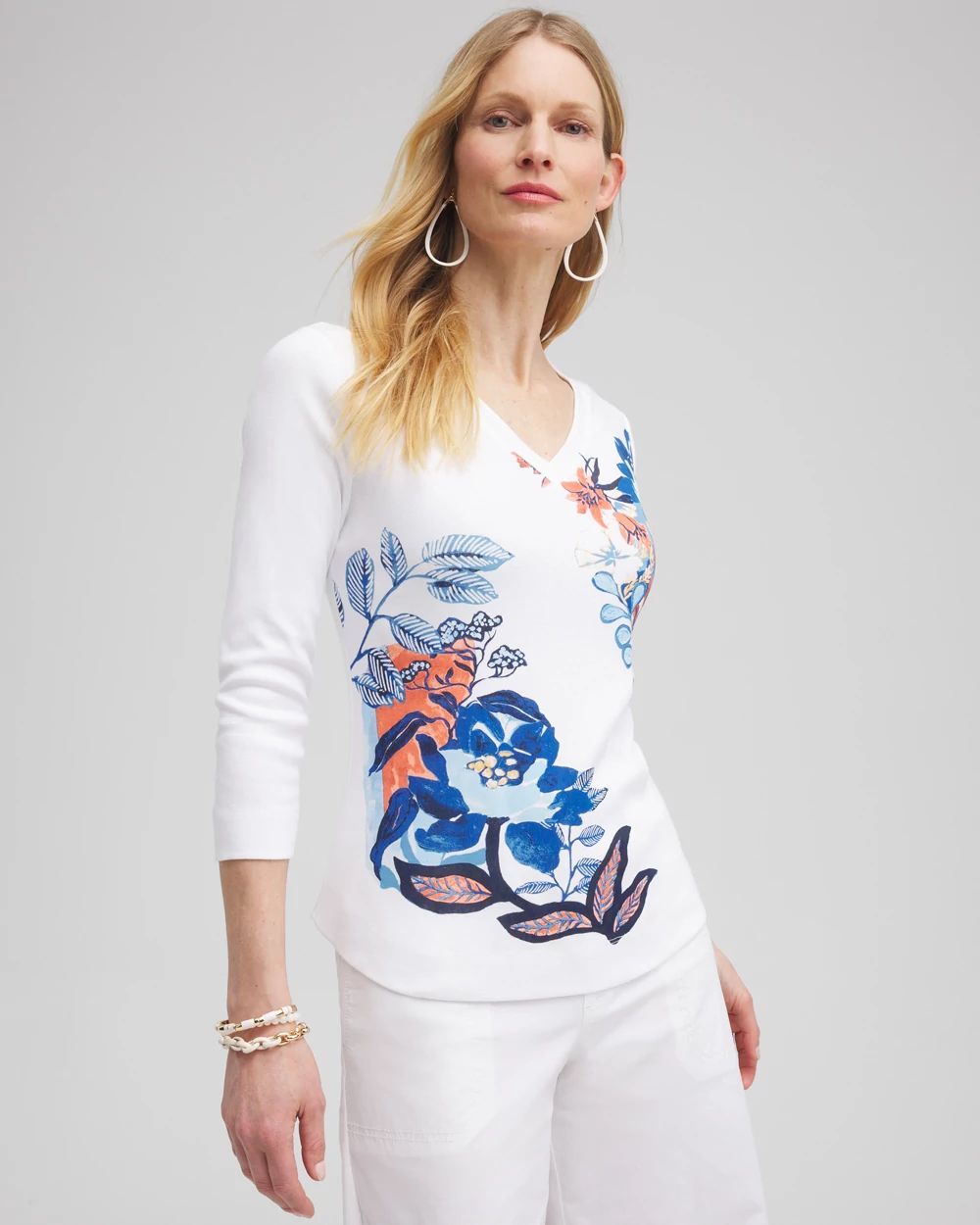 Floral Everyday 3/4 Sleeve Tee | Chico's